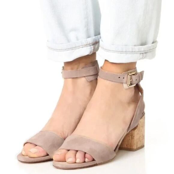 Sigerson Morrison Riva II Suede Tan City Sandal 8.5 - Picture 2 of 5